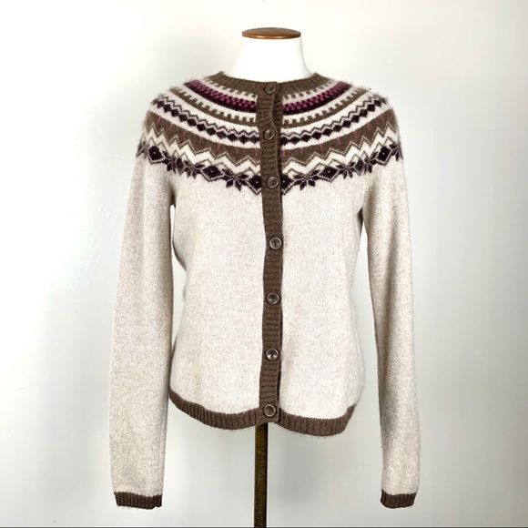 cashmere fair isle cardigan